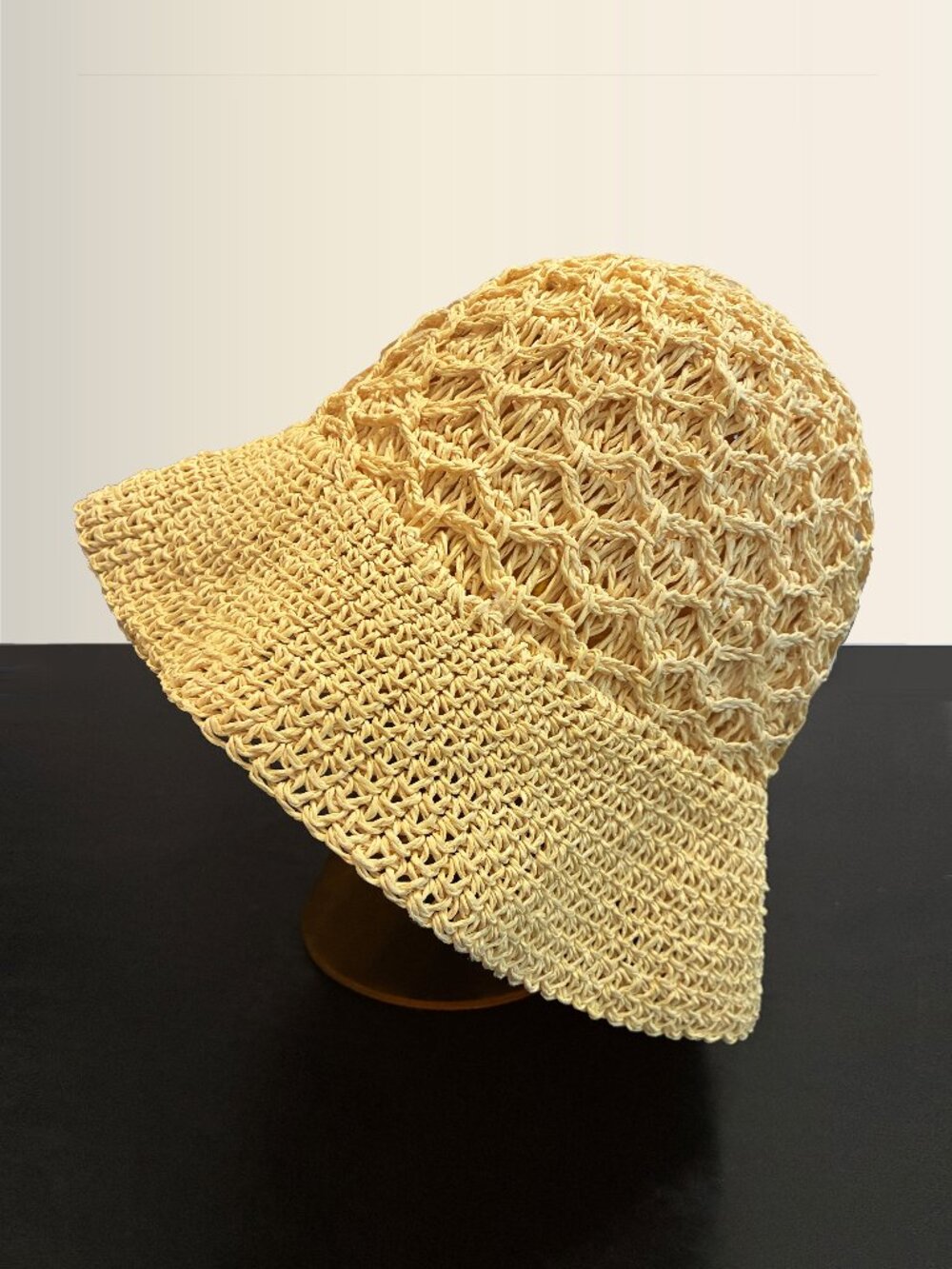 Crocheted Packable Reversible Double-Layer Bucket Hat
